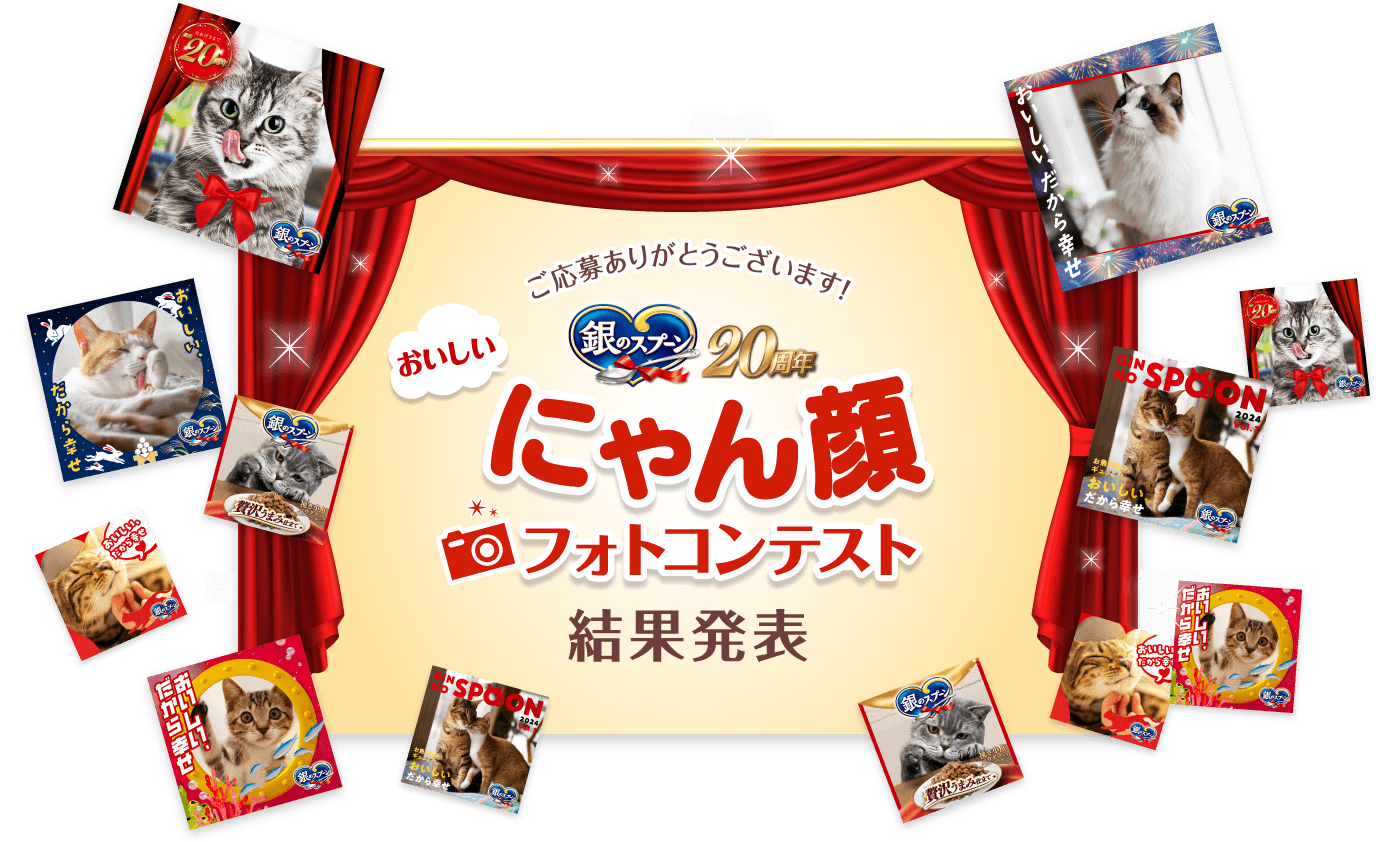 ご応募ありがとうございます！銀のスプーン20周年 おいしいにゃん顔フォトコンテスト結果発表