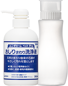 お肌にやさしい石鹸と保湿・肌保護の成分を配合した、水で洗い流さず使える洗浄液